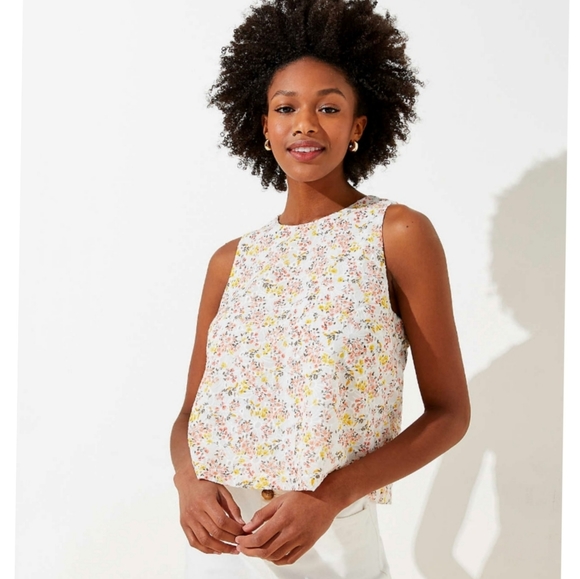 LOFT Tops - Loft Eyelet Cropped Tank